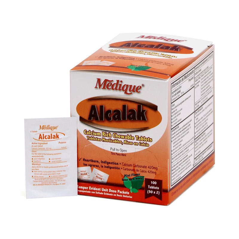 Alcalak 420 Mg Strength Antacid Chewable Tablets, Sold As 500/Box Medique 10113