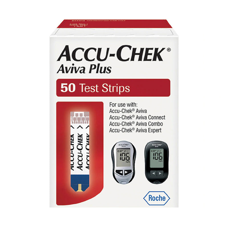 Accu-Chek® Aviva Plus Blood Glucose Test Strips, Sold As 50/Vial Roche 06908217001