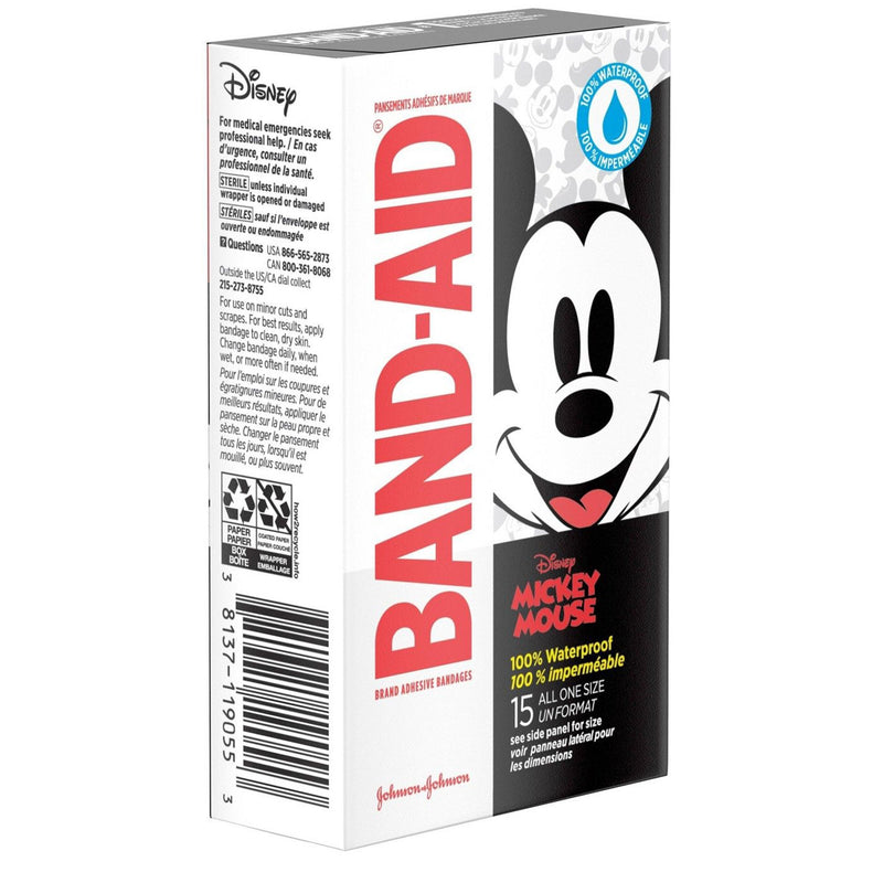 Band-Aid® Kid Design (Mickey Mouse) Adhesive Strip, 3/4 X 2-1/3 Inch, Sold As 15/Carton J 38137119055