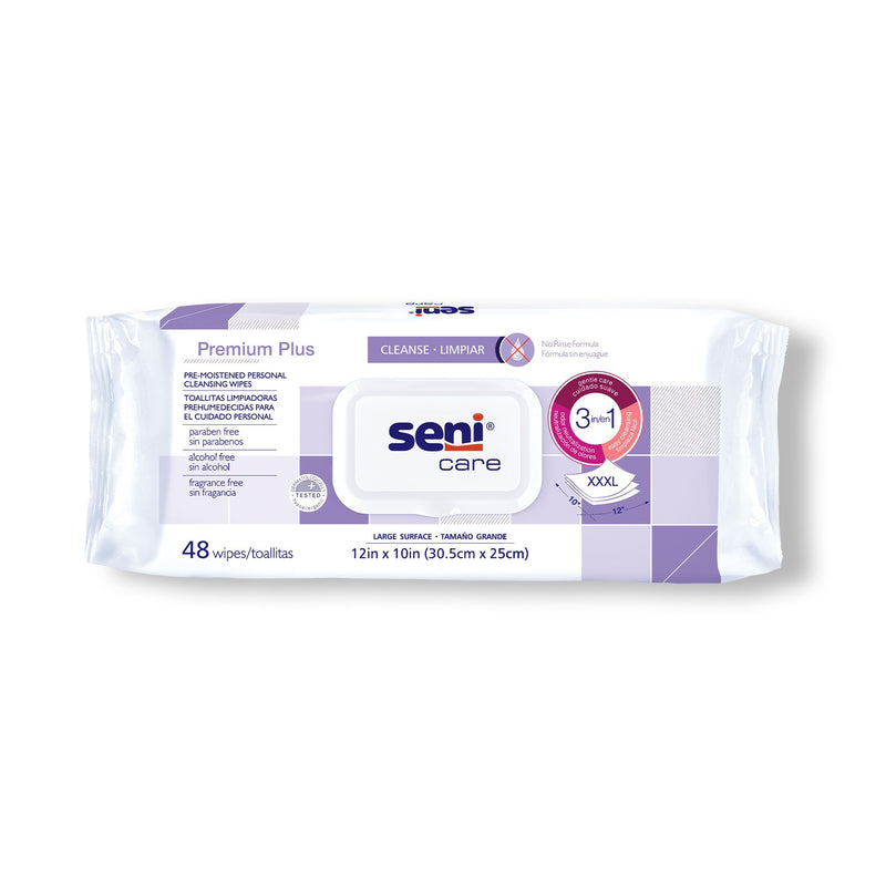 Seni® Care Premium Plus Personal Cleansing Wipes, Sold As 576/Case Tzmo S-Wp48-C11