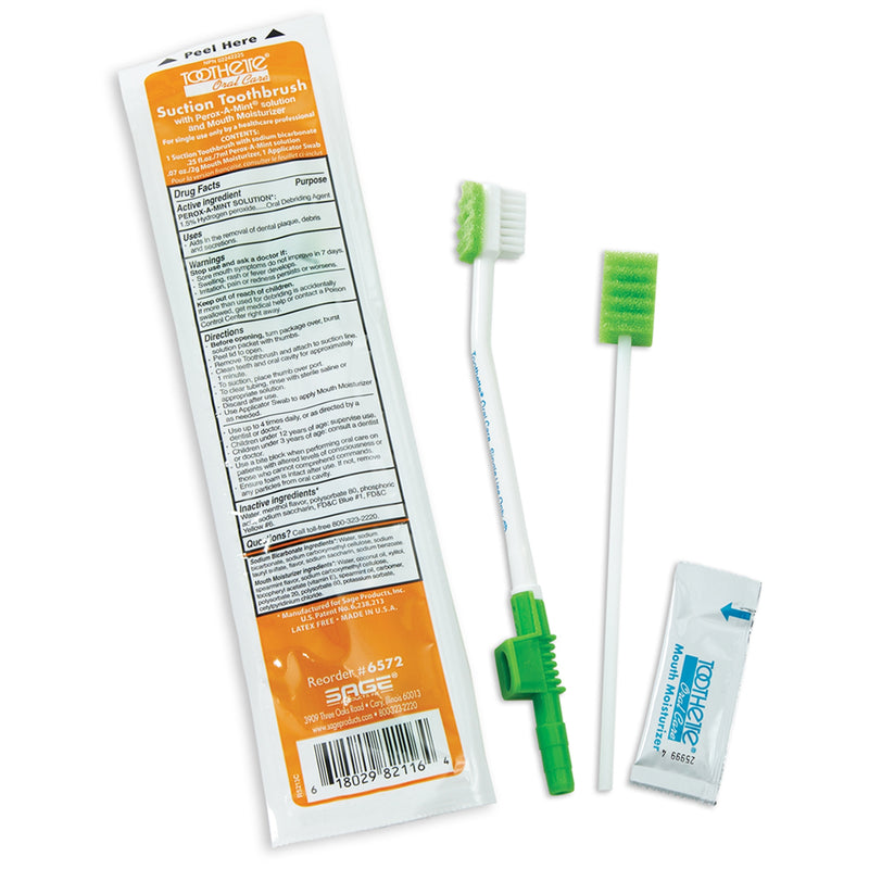 Toothette® Suction Toothbrush Kit, Sold As 100/Case Sage 6572
