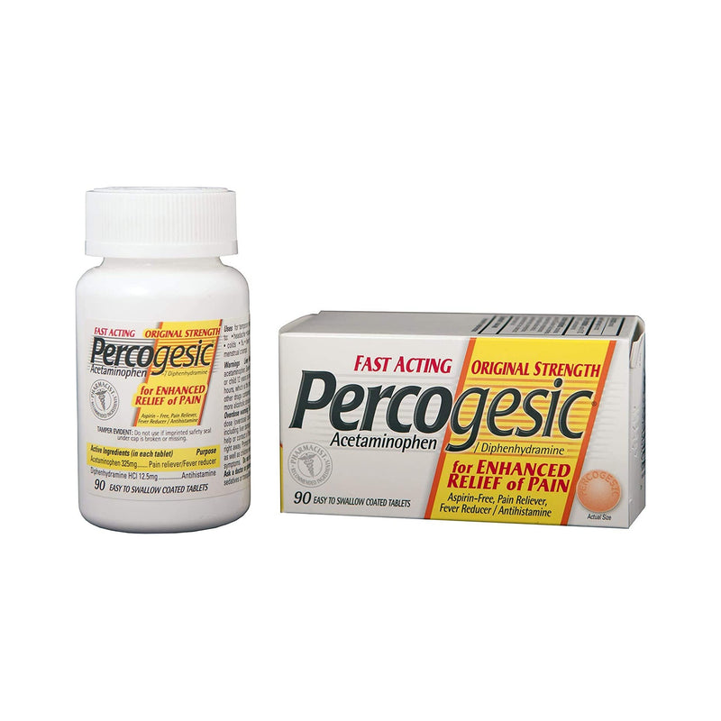 Percogesic® Acetaminophen / Diphenhydramine Pain And Allergy Relief, Sold As 1/Bottle Medtech 75137000495