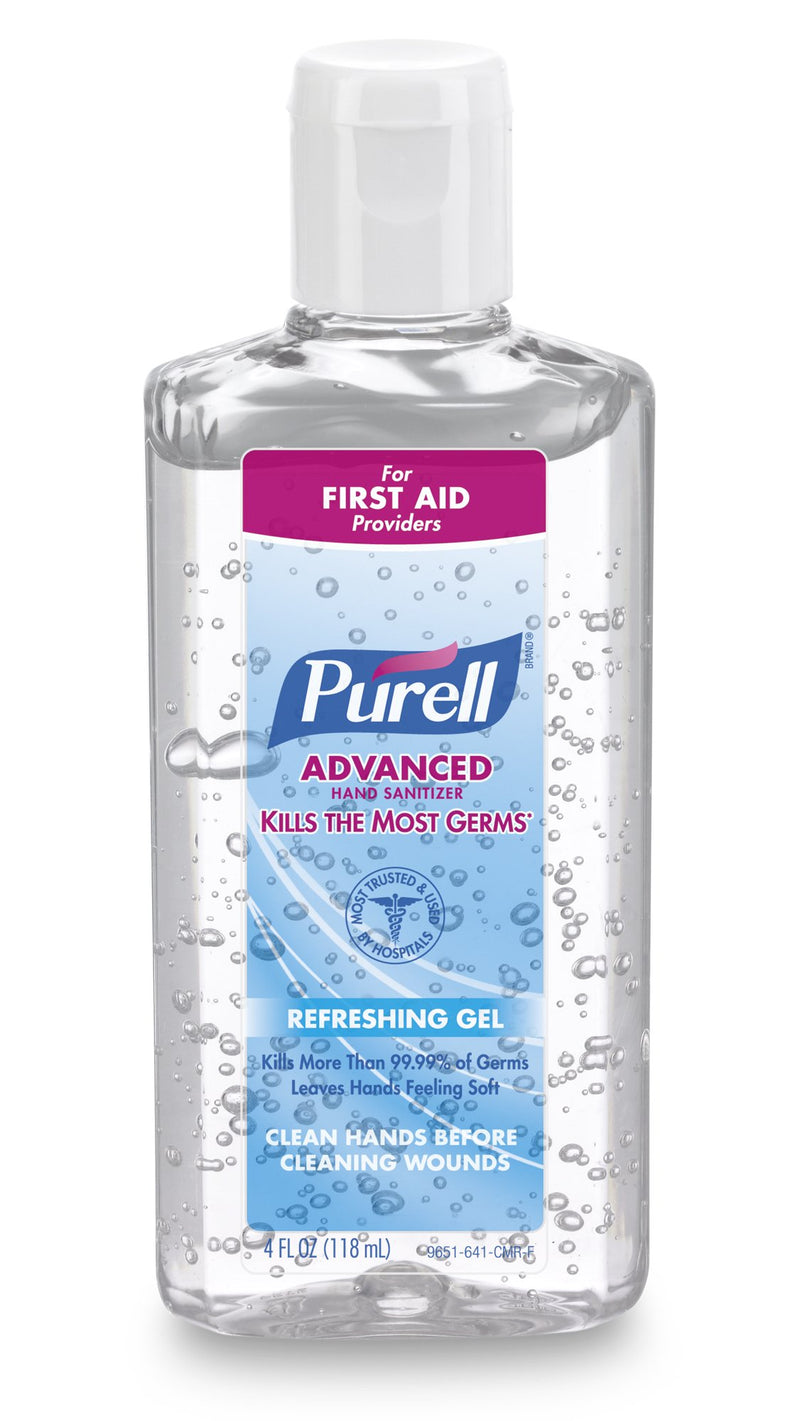 Purell Advanced Hand Sanitizer 70% Ethyl Alcohol Gel, Bottle, 4 Oz, Fruit Scent, Sold As 24/Case Gojo 9651-24