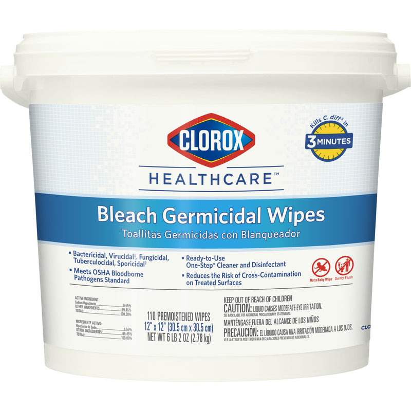 Clorox Healthcare Surface Disinfectant Cleaner, Chlorine Scent, Nonsterile, 12? X 12?, Pail, Sold As 1/Box The 30358