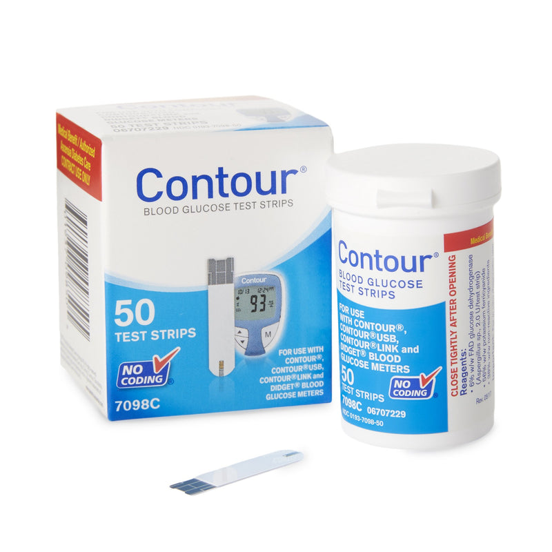 Bayer Contour® Blood Glucose Test Strips, Sold As 50/Box Ascensia 7098C