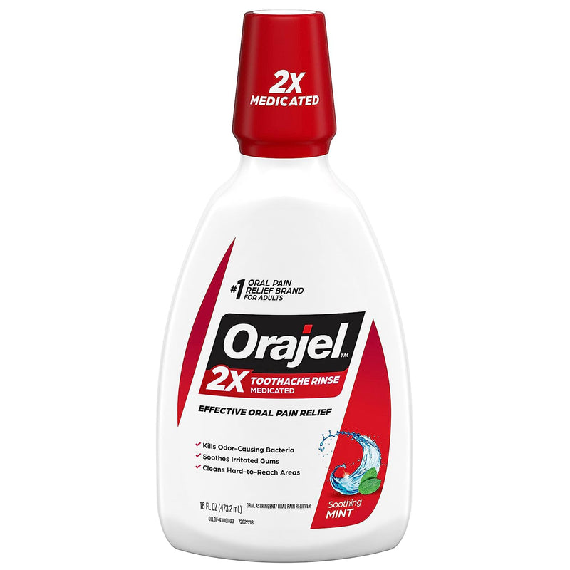 Orajel For Toothache Analgesic And Astringent Rinse Soothing Mint, 16-Ounce Bottle, Sold As 1/Each Church 31031043001