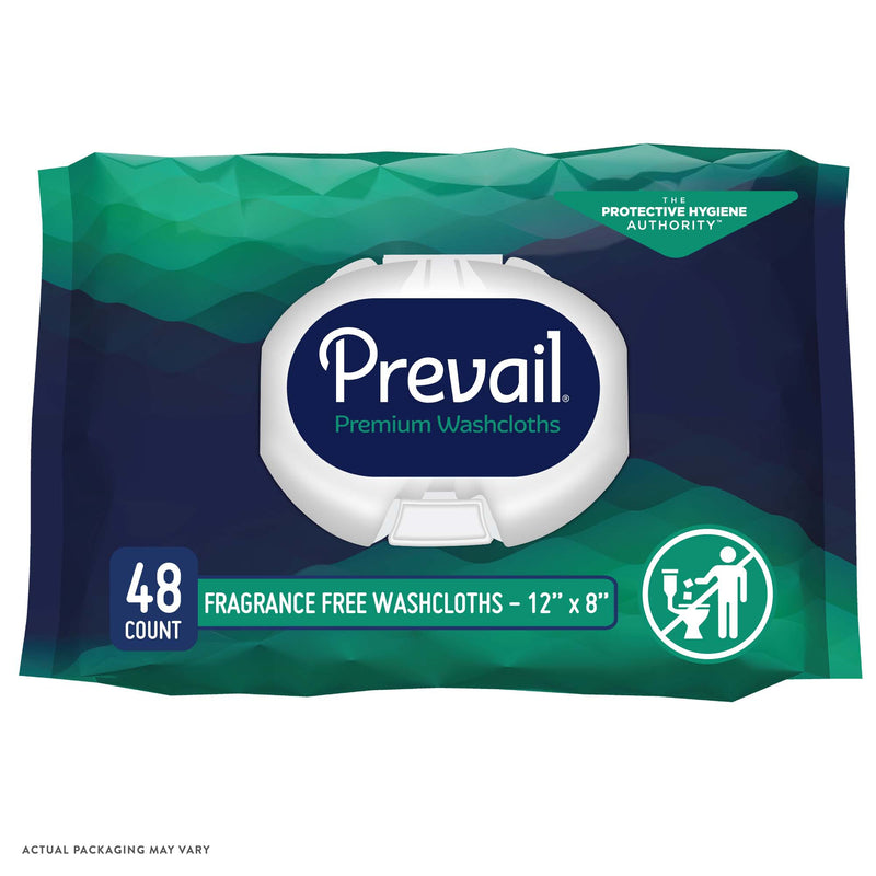 Prevail Adult Washcloths, Soft Pack, Aloe, Vitamin E, 12" X 8", Sold As 48/Pack First Ww-810