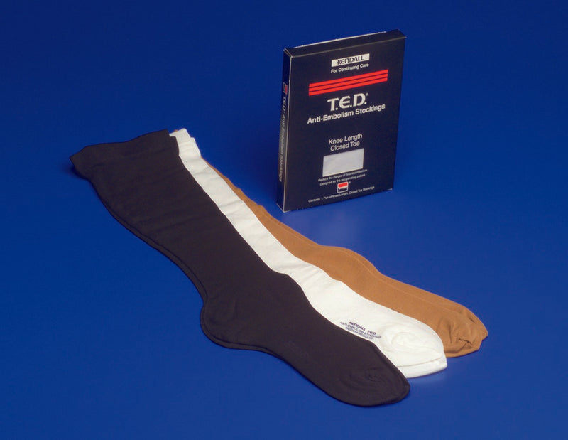 T.E.D.™ Knee High Anti-Embolism Stockings, Large / Regular, White, Sold As 12/Case Cardinal 4280