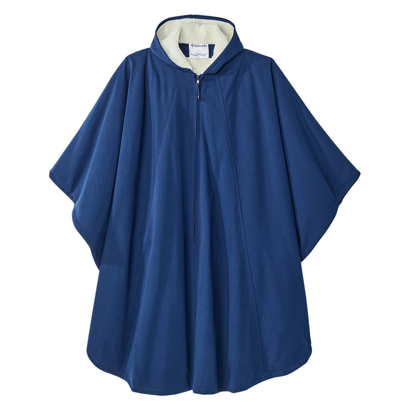 Silverts® Luxurious Fur-Lined Winter Wheelchair Cape, Navy Blue, Sold As 1/Each Silverts Sv27020_Navy_Os