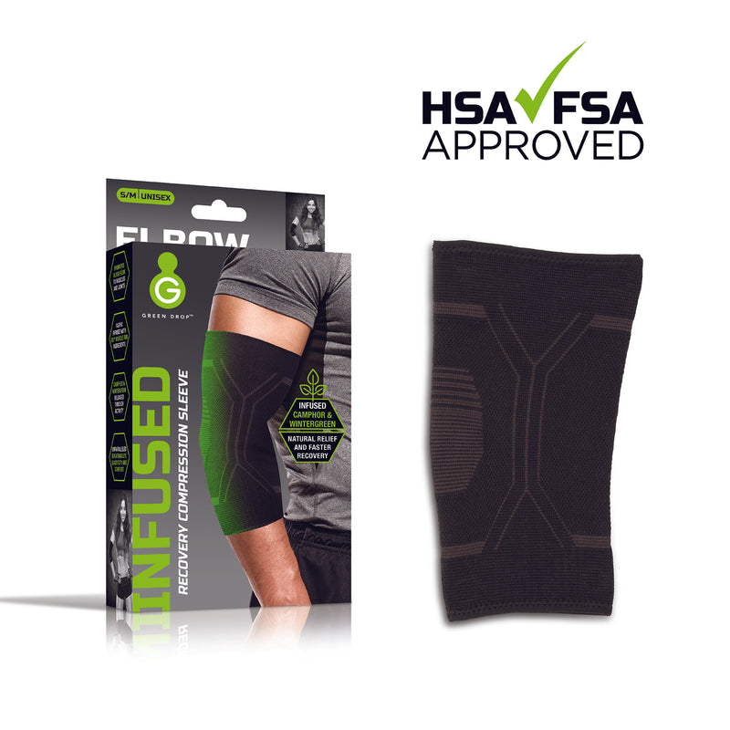 Green Drop™ Infused Compression Sleeve Elbow Support, Large/Extra Large, Sold As 48/Case Green Elb-1451