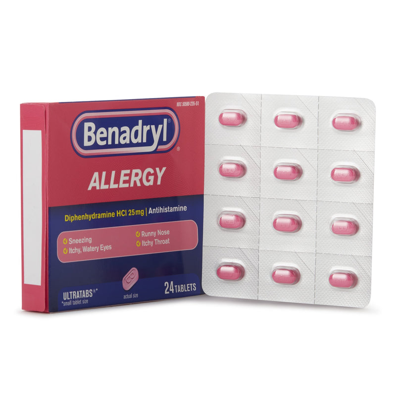 Benadryl® Diphenhydramine Allergy Relief, Sold As 24/Carton J 50580022651