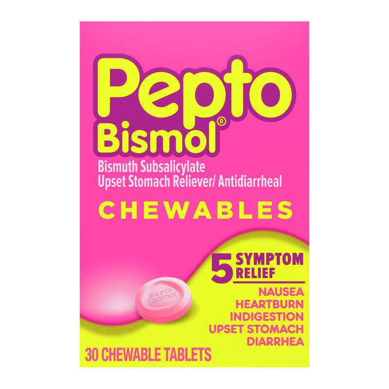 Pepto-Bismol Chewable Tablets, Sold As 30/Box Procter 37000047709