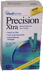 Precision Xtra Blood Glucose Test Strips, Sold As 100/Box Abbott 9987865