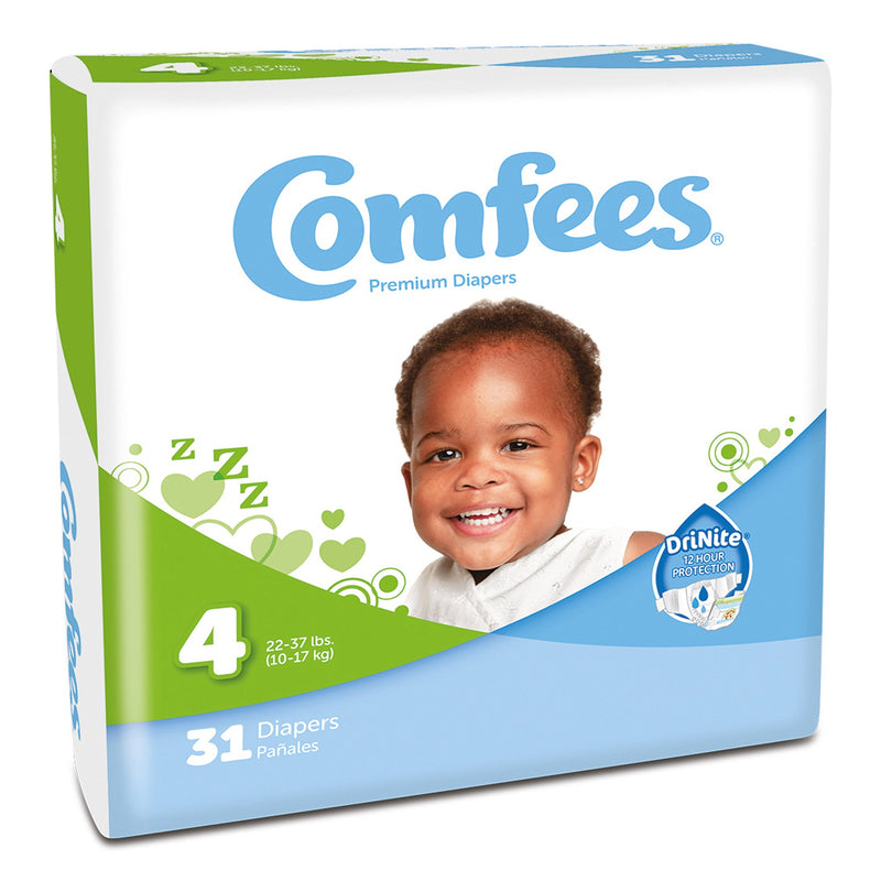Attends Comfees Premium Baby Diapers, Tab Closure, Kid Design, Size 4, Sold As 124/Case Attends 41540