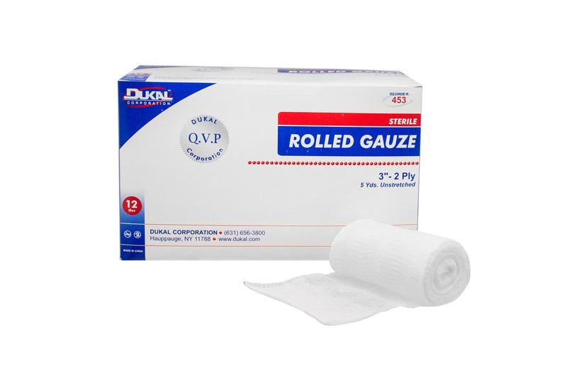 Dukal™ Sterile Fluff Bandage Roll, 3 Inch X 5 Yard, Sold As 12/Bag Dukal 453