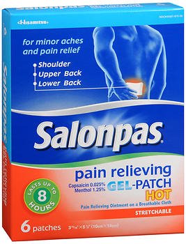 Salonpas® Gel-Patch Hot Capsaicin / Menthol Topical Pain Relief, Sold As 6/Box Hisamitsu 46581087006