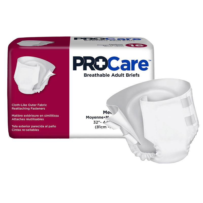 UNISEX ADULT INCONTINENCE BRIEF PROCARE™ MEDIUM DISPOSABLE HEAVY ABSORBENCY, SOLD AS 16/BAG, FIRST CRB-012/1