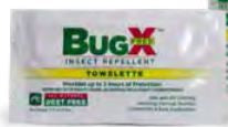 Bugx, Towelette Deet Free (25/Bx 4Bx/Cs), Sold As 25/Box Coretex 12840