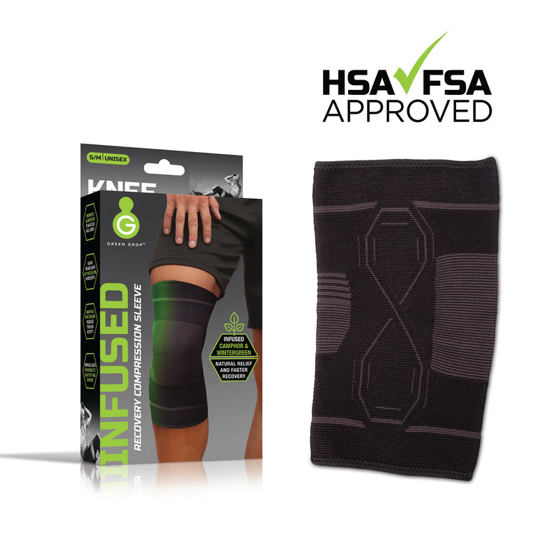 Green Drop™ Infused Compression Sleeve Knee Support, Small/Medium, Sold As 48/Case Green Kne-1452