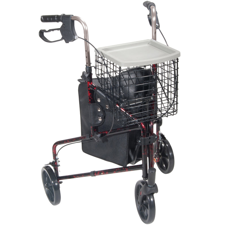 Drive™ Deluxe 3 Wheel Rollator, Red, Sold As 1/Each Drive 10289Rd