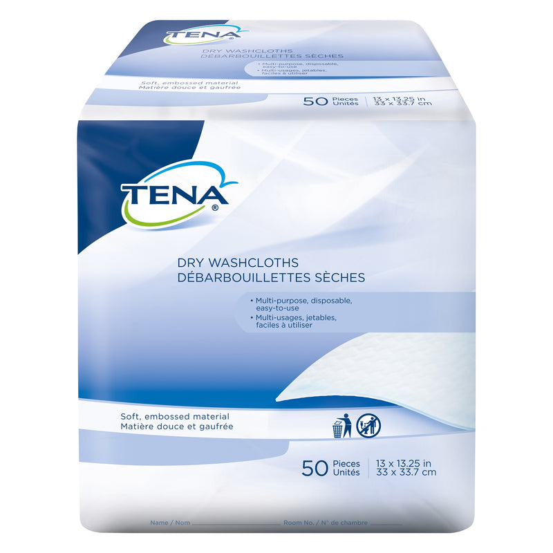 Tena® Dry Washcloths, Disposable, White, 13 X 13-1/4 Inch, Sold As 1/Bag Essity 74500