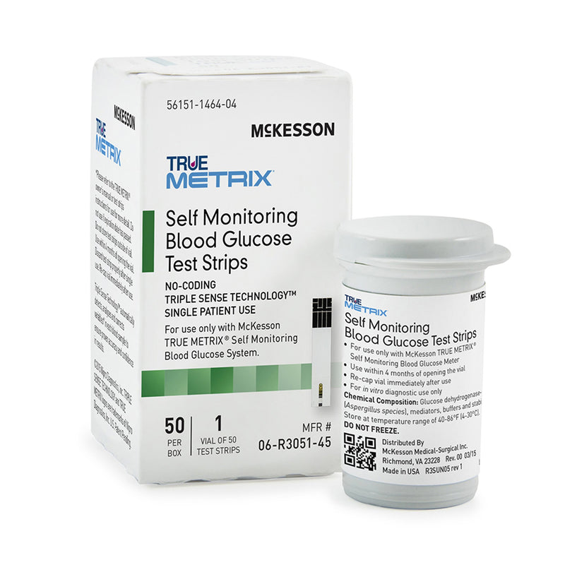 Mckesson True Metrix® Blood Glucose Test Strips, Sold As 1200/Case Mckesson 06-R3051-45