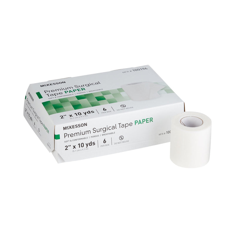 MEDICAL TAPE MCKESSON BREATHABLE PAPER 2 INCH X 10 YARD WHITE NONSTERILE, SOLD AS 6/BOX, MCKESSON 100194