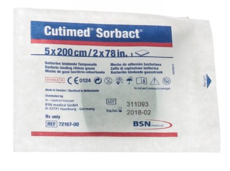 ANTIMICROBIAL MESH DRESSING CUTIMED® SORBACT® 2 X 78-7 10 INCH STERILE, SOLD AS 1/EACH, BSN 7216705