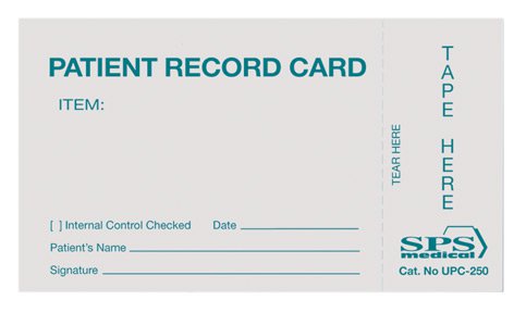 Card, Patient Record Univ (250/Pk), Sold As 250/Pack Sps Upc-250