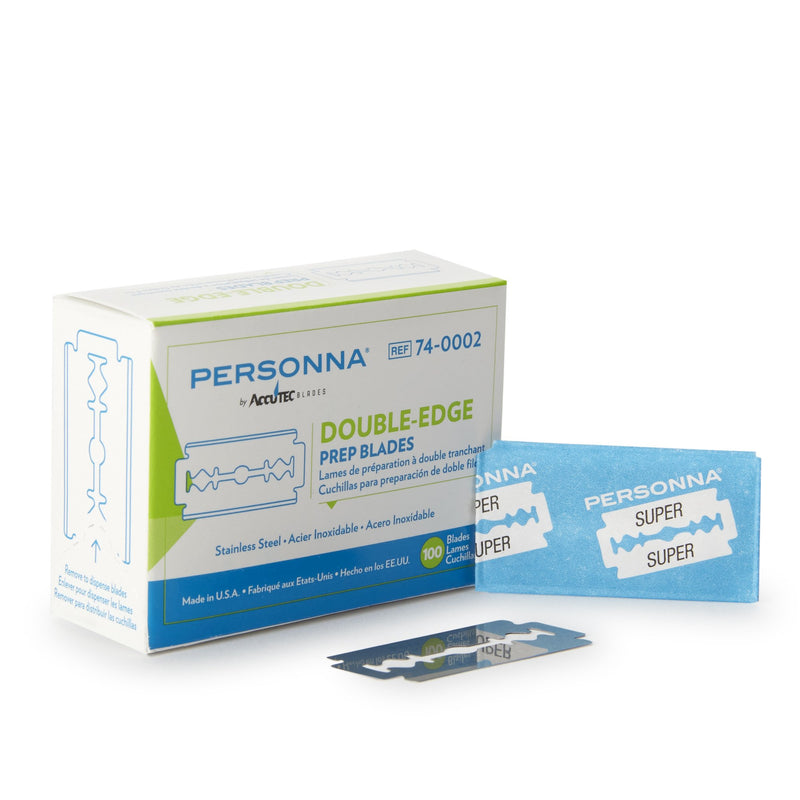 DOUBLE EDGED RAZOR BLADE PERSONNA® STAINLESS STEEL, COATED, SOLD AS 1000/CASE, ACCUTEC 74-0002-0000