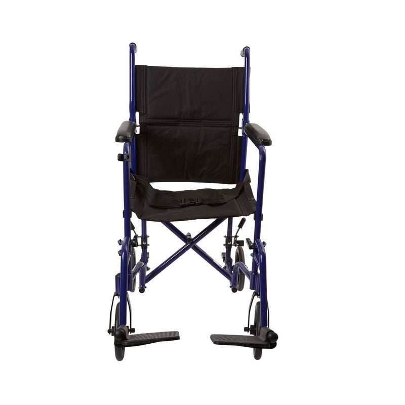 Mckesson Lightweight Transport Chair, Black With Blue Finish, Sold As 1/Each Mckesson 146-Atc19-Bl