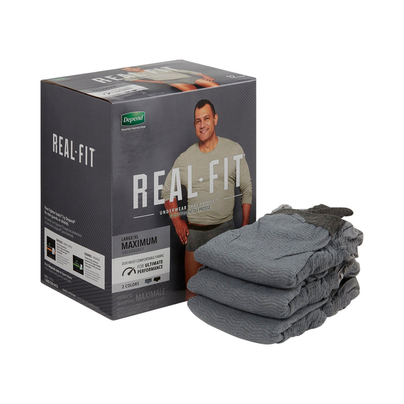 Depend® Real Fit® Maximum Absorbent Underwear, Large / Extra Large, Sold As 12/Pack Kimberly 50983