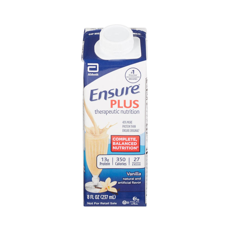 Ensure® Plus Therapeutic Nutrition, Vanilla, 8-Ounce Carton, Sold As 24/Case Abbott 64905