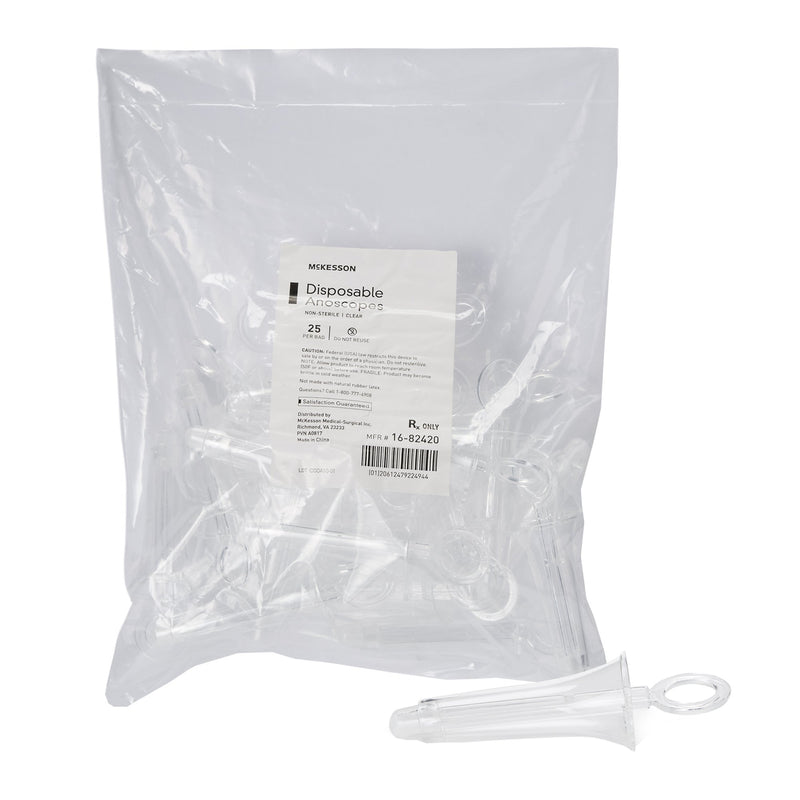 ANOSCOPE MCKESSON PLASTIC 18 MM DIAMETER ROTATING STYLE WITHOUT LIGHT CLEAR, SOLD AS 25/BAG, MCKESSON 16-82420