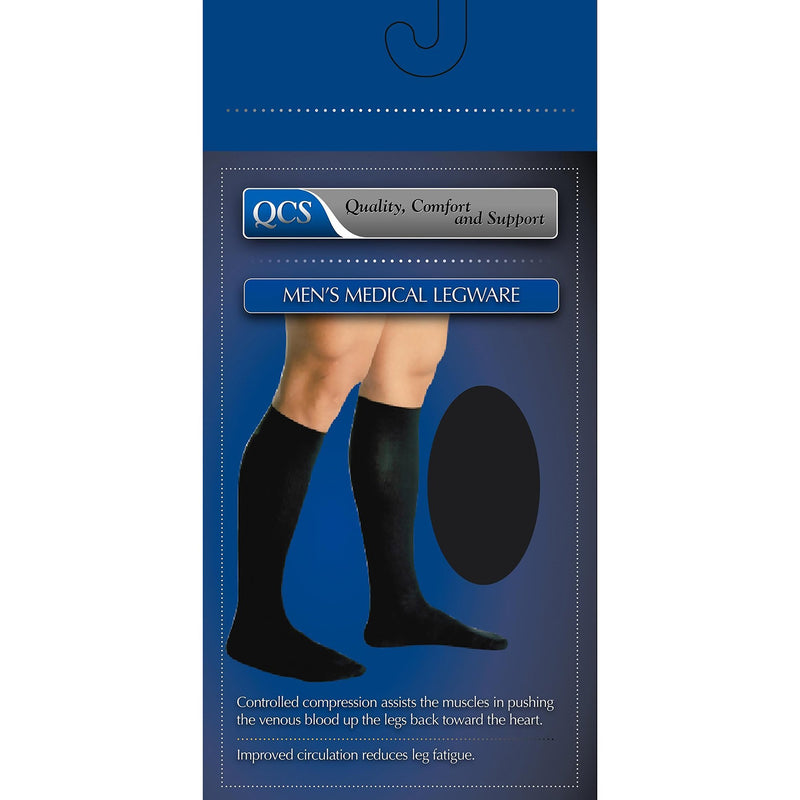 Qcs Firm Compression Knee-High Socks, Large, Black, Sold As 1/Each Scott 1662 Bla Lg
