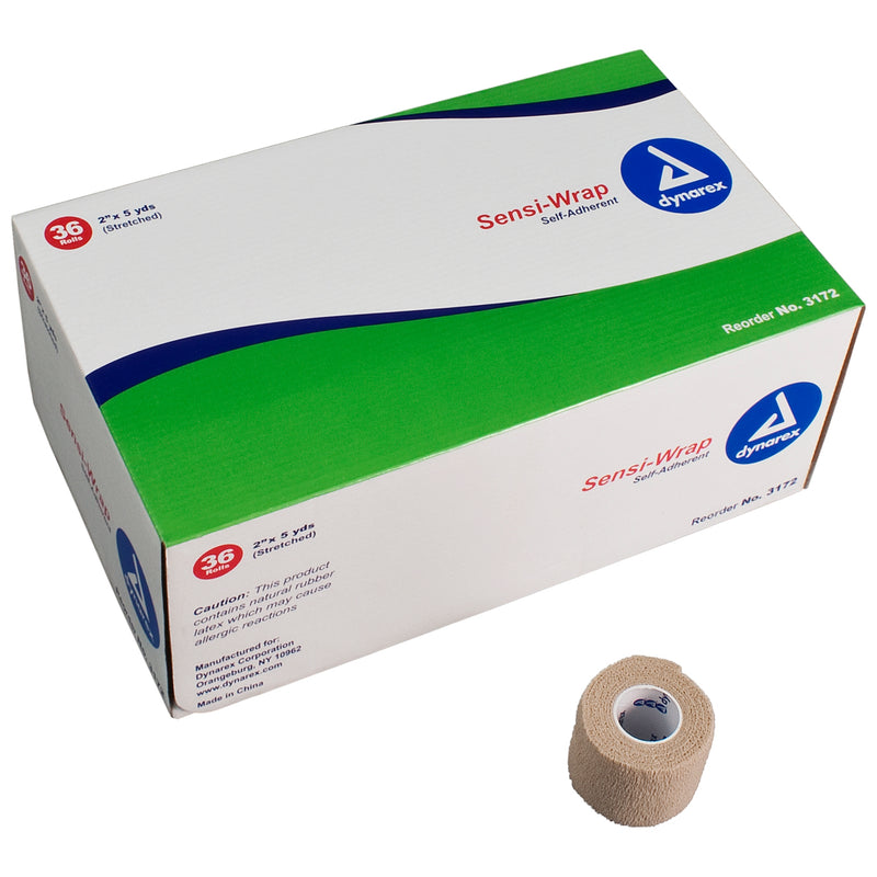 Sensi-Wrap Self-Adherent Closure Cohesive Bandage, 2 Inch X 5 Yard, Sold As 36/Case Dynarex 3172