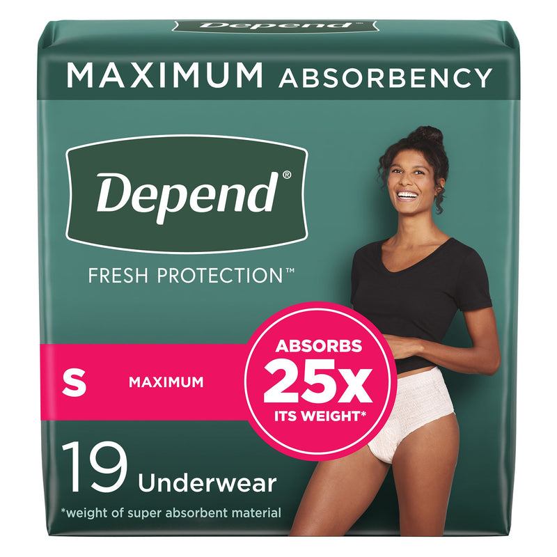 Depend Fit-Flex Absorbent Underwear, Women'S, Tan, Small, 24" To 30" Waist/Hip, Sold As 19/Pack Kimberly 47915