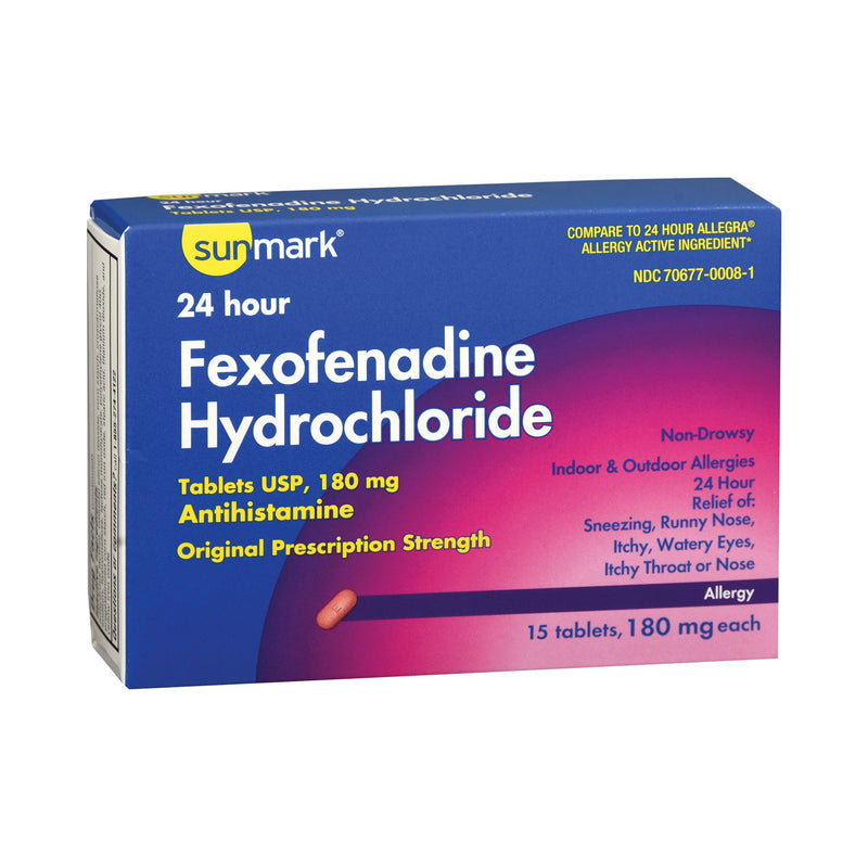 Sunmark® Fexofenadine Allergy Relief, Sold As 15/Box Mckesson 70677007401