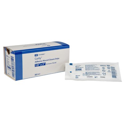 SKIN CLOSURE STRIP CURITY™ 1 4 X 3 INCH NONWOVEN MATERIAL FLEXIBLE STRIP WHITE, SOLD AS 600/CASE, CARDINAL 9892