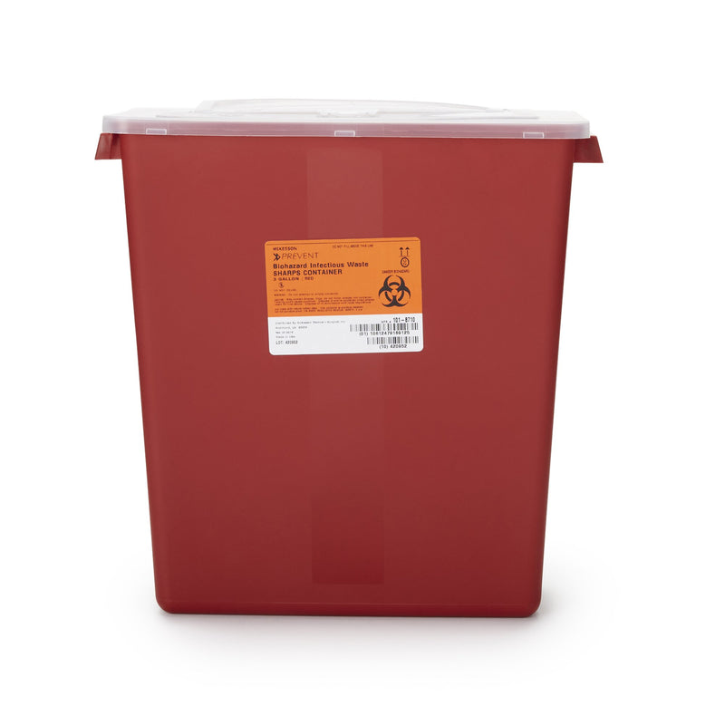 Mckesson Prevent® Multi-Purpose Sharps Container, 3 Gallon, 13-1/2 X 12-1/2 X 6 Inch, Sold As 12/Case Mckesson 101-8710