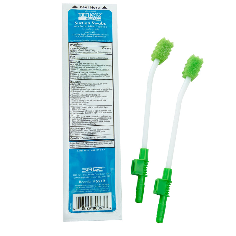 Toothette® Single Use Suction Swab System, Sold As 2/Pack Sage 6512