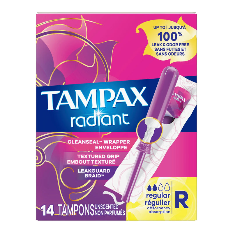 Tampon, Tampax Radiant Appl Reg Unscntd (14/Bx), Sold As 1/Box Procter 07301071306