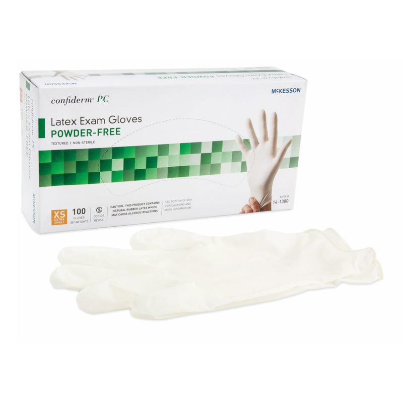 Mckesson Confiderm® Latex Exam Glove, Extra Small, Ivory, Sold As 100/Box Mckesson 14-1380