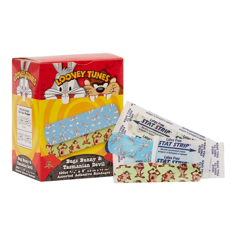 Looney Tunes™ Stat Strip® Adhesive Strip, ¾ X 3 Inch, Sold As 100/Box Dukal 1073737
