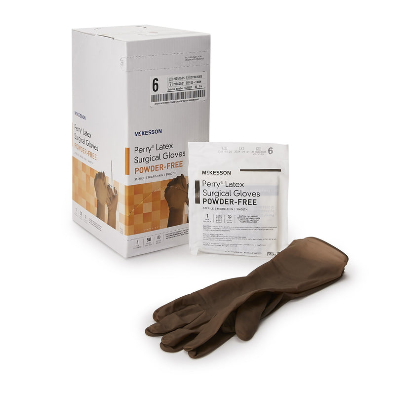Mckesson Perry® Latex Surgical Glove, Size 6, Brown, Sold As 400/Case Mckesson 20-1360N