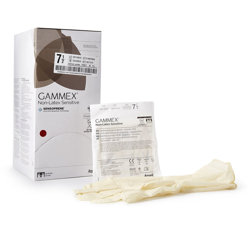 Gammex® Non-Latex Sensitive Polychloroprene Surgical Glove, Size 7-1/2, Cream, Sold As 200/Case Ansell 20277275