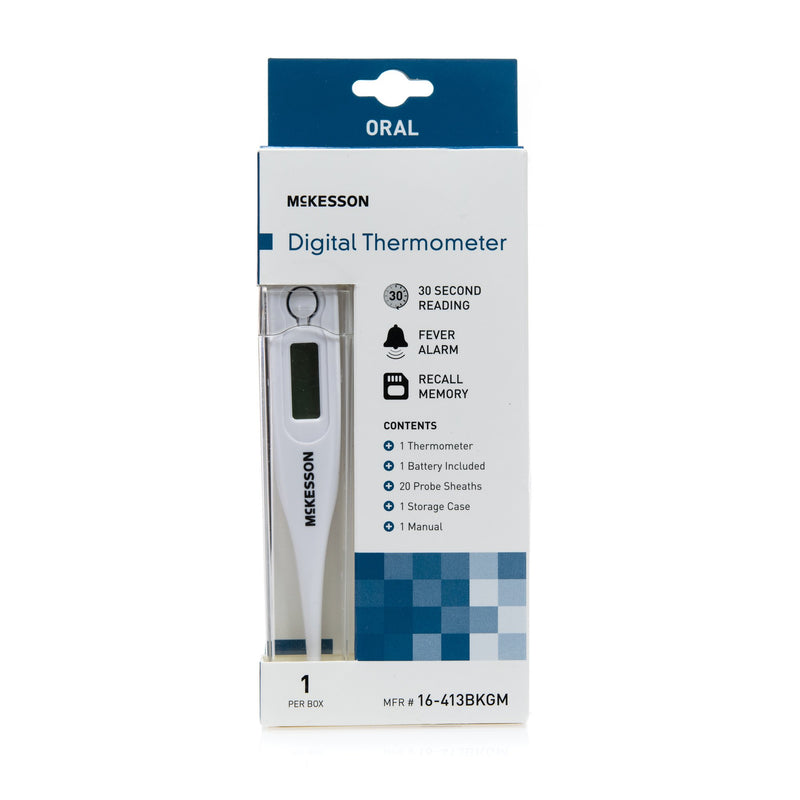 Mckesson Digital Oral Thermometer, Sold As 12/Box Mckesson 16-413Bkgm