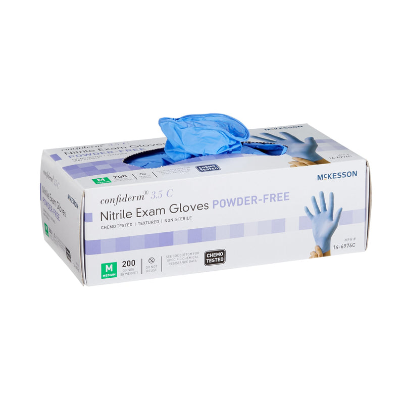 Mckesson Confiderm® 3.5C Nitrile Exam Glove, Medium, Blue, Sold As 200/Box Mckesson 14-6976C