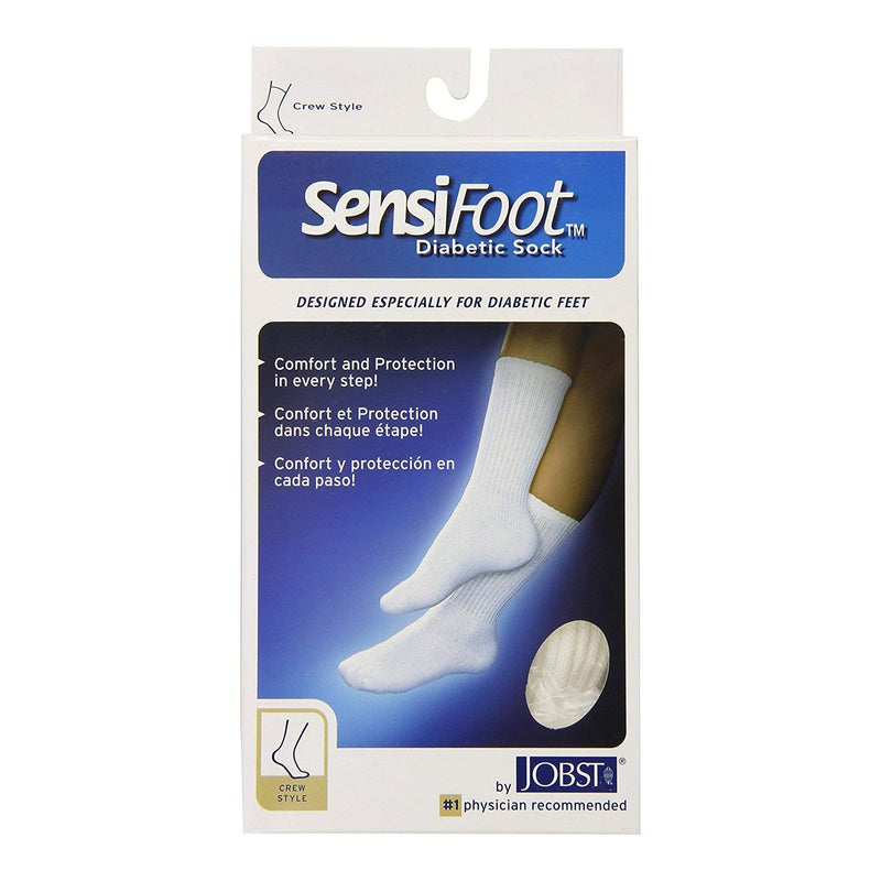 Jobst Sensifoot Contoured Diabetic Sock, Large, Crew, Closed Toe, Sold As 1/Pair Bsn 110838