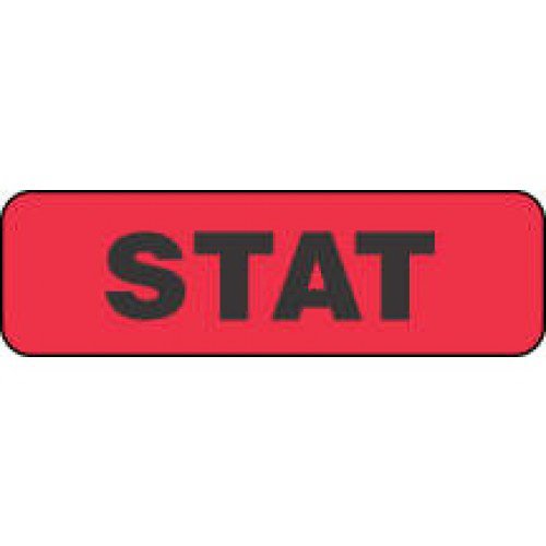 Label, "Stat" 1-1/4X3/8 Red 1000/Rl, Sold As 1000/Roll Pdc 59702043